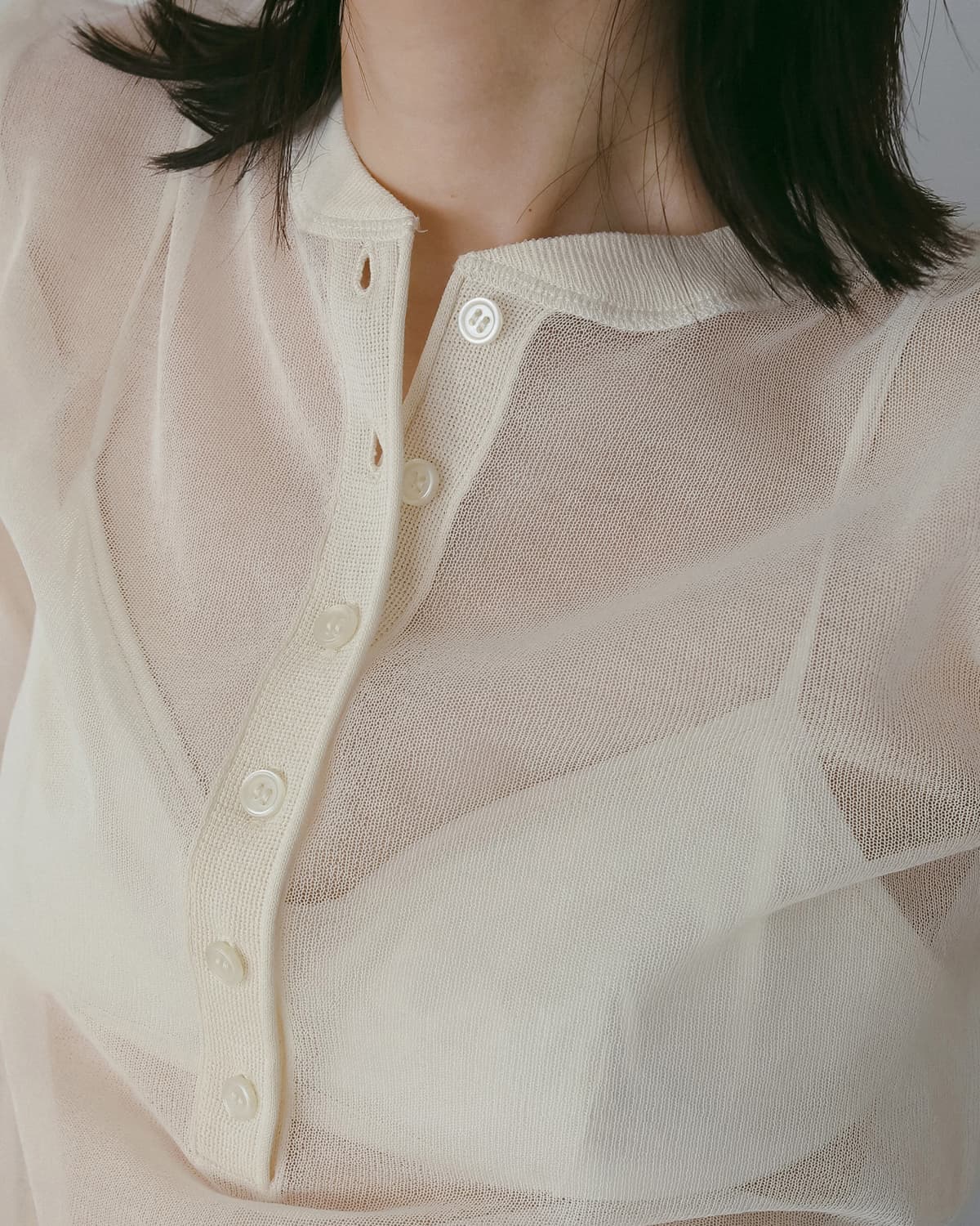 anuke(アンヌーク)シアー ヘンリー ニット長袖 Sheer Henly Knit 62610514