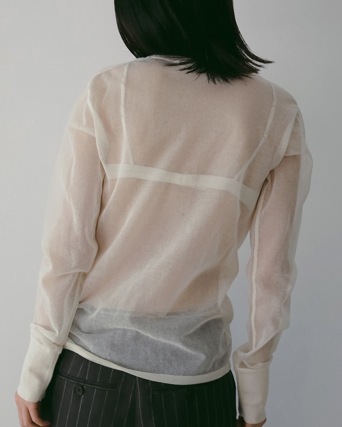 anuke(アンヌーク)シアー ヘンリー ニット長袖 Sheer Henly Knit 62610514