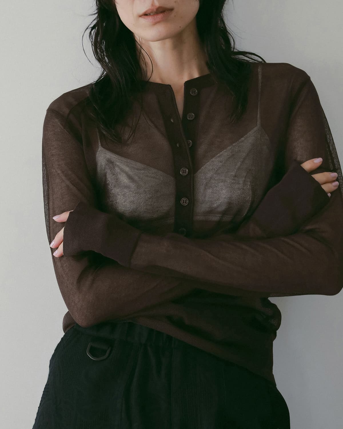anuke(アンヌーク)シアー ヘンリー ニット長袖 Sheer Henly Knit 62610514