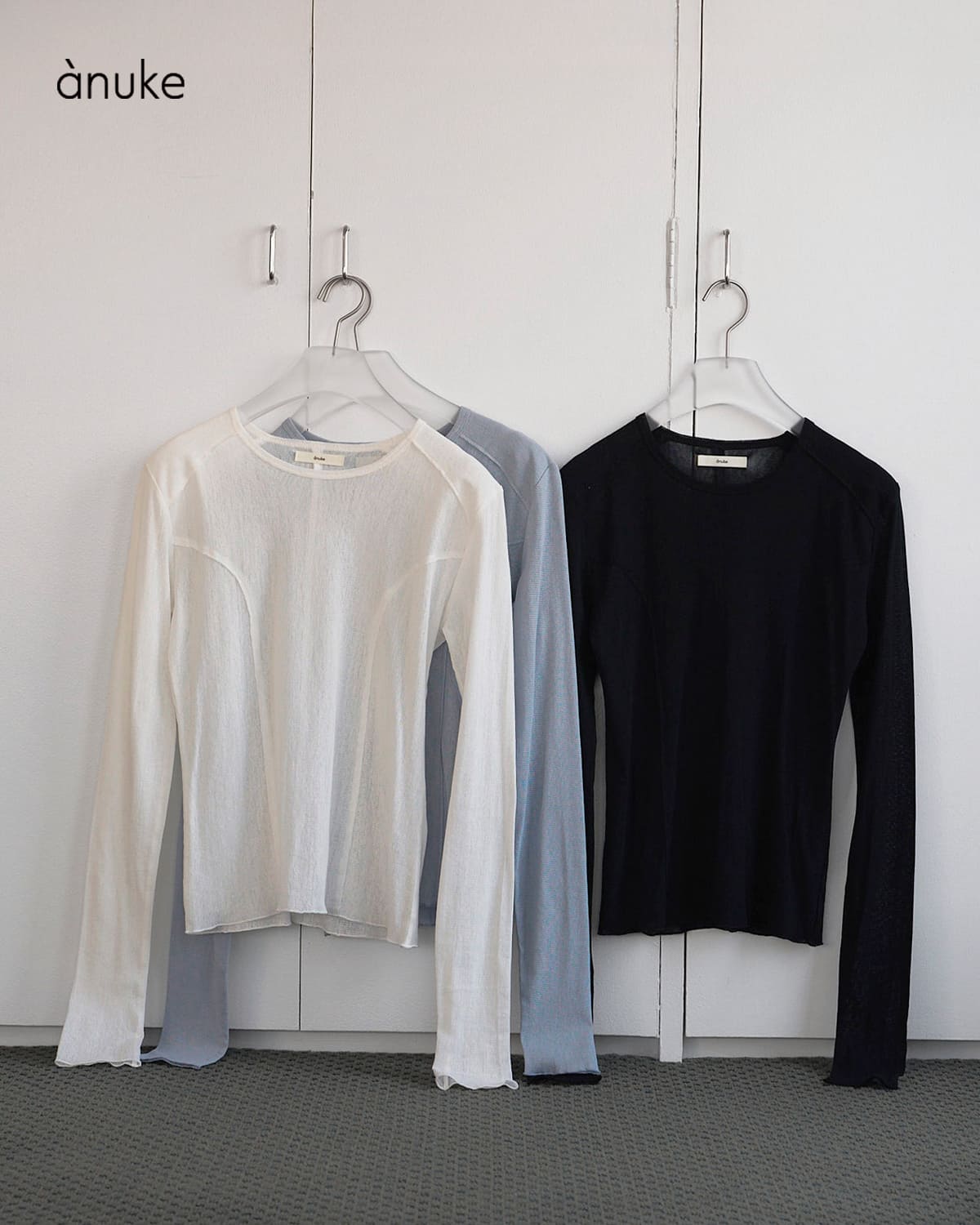 anuke(アンヌーク)コットンチュール 長袖 カットソー Cotton Tulle Tops62610605
