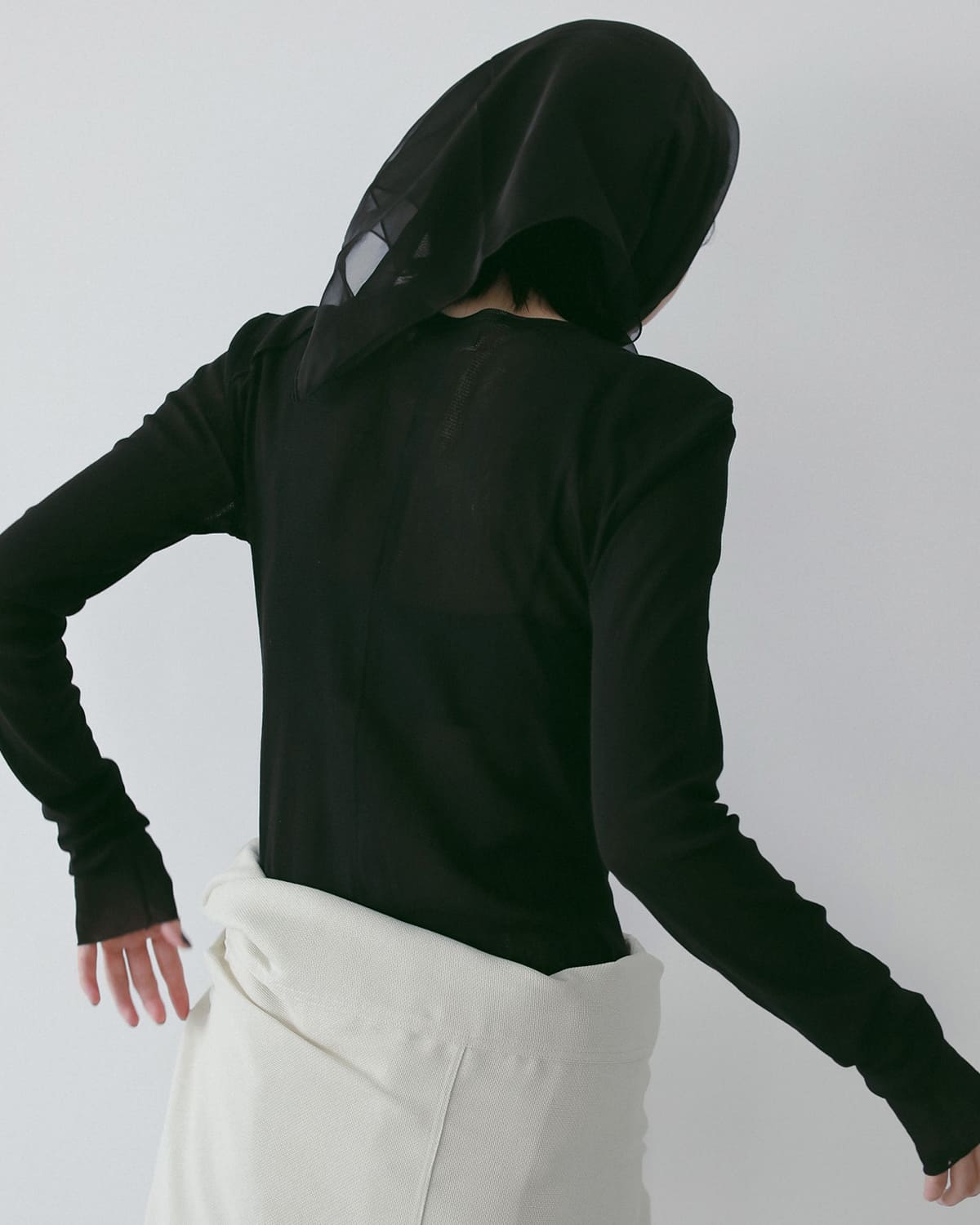 anuke(アンヌーク)コットンチュール長袖カットソー Cotton Tulle Tops 62610605