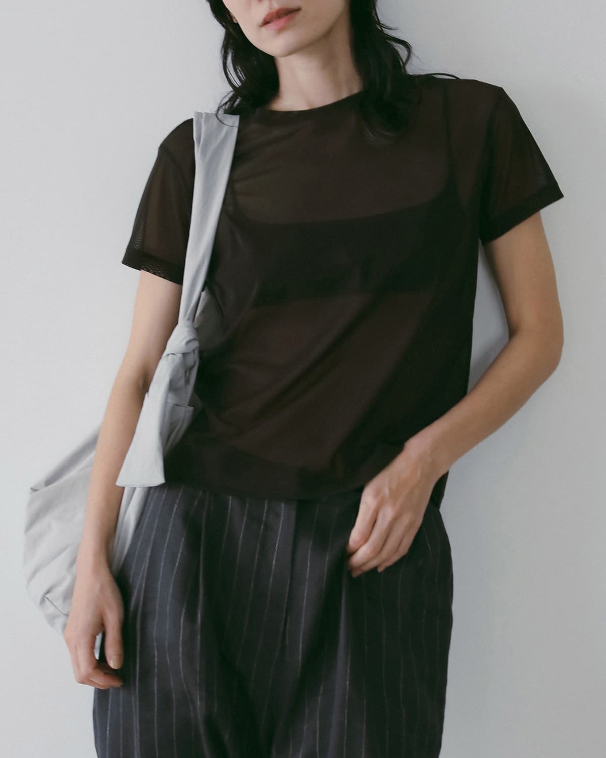 anuke(アンヌーク)シアー チュール半袖 Tシャツ Sheer Tulle T-Shirts 62610633