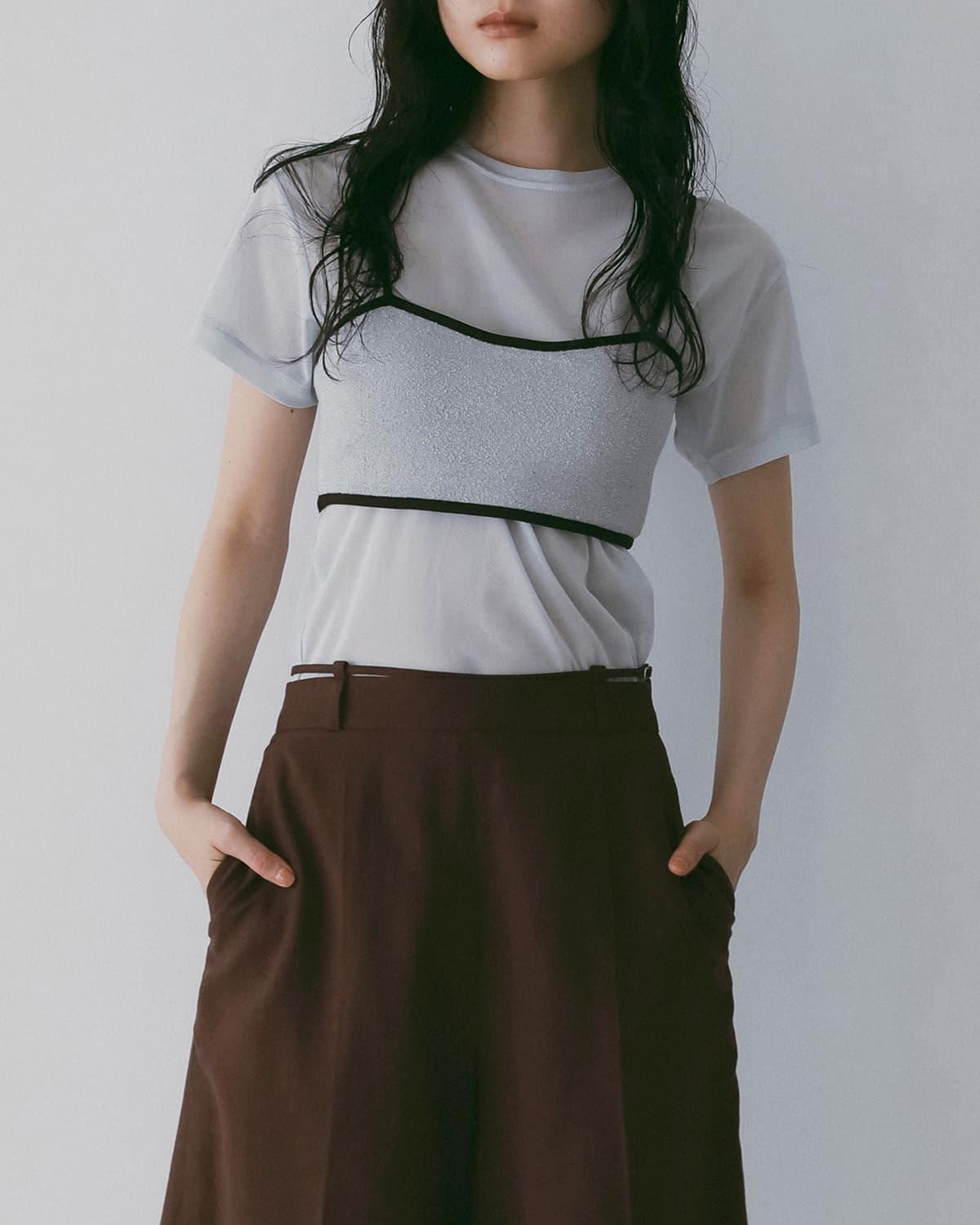 anuke(アンヌーク)シアー チュール半袖 Tシャツ Sheer Tulle T-Shirts 62610633