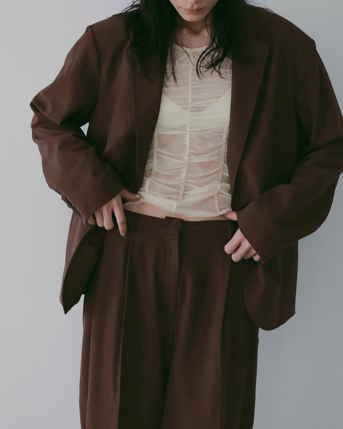 anuke(アンヌーク)リネンタックワイドパンツ Linen Tuck Pants 62610706