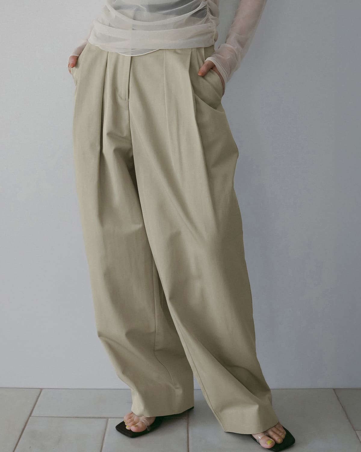 anuke(アンヌーク)ツイルタックルーズワイドパンツTwillLoosePants 62610708