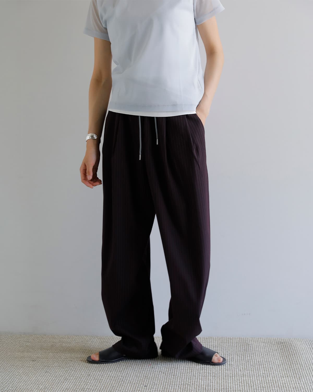 anuke(アンヌーク)バイカラー ストライプパンツ Bicolor Stripe Pants 62610713