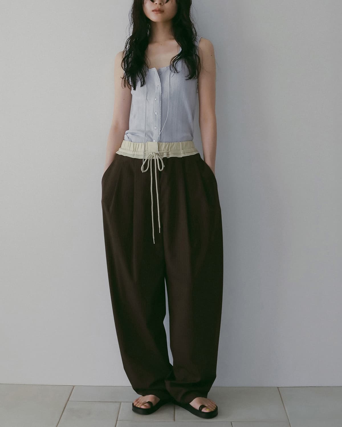 anuke アンヌーク バイカラー ストライプ パンツ Bicolor Stripe Pants