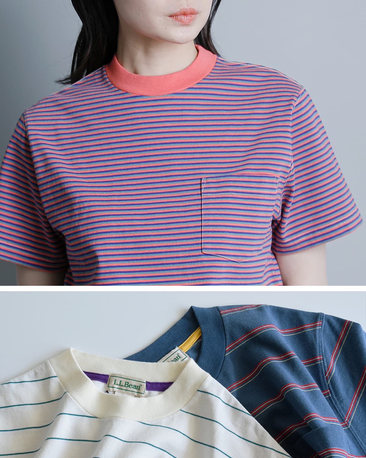 L.L.Beanユニオン ショートスリーブ ストライプ Tシャツ “Union Short-Sleeve Striped Tee” 6275-4136