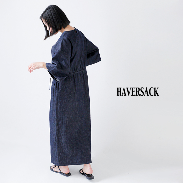 HAVERSACK(ハバーサック)8.5ozライトデニム5分袖ロングワンピース652622