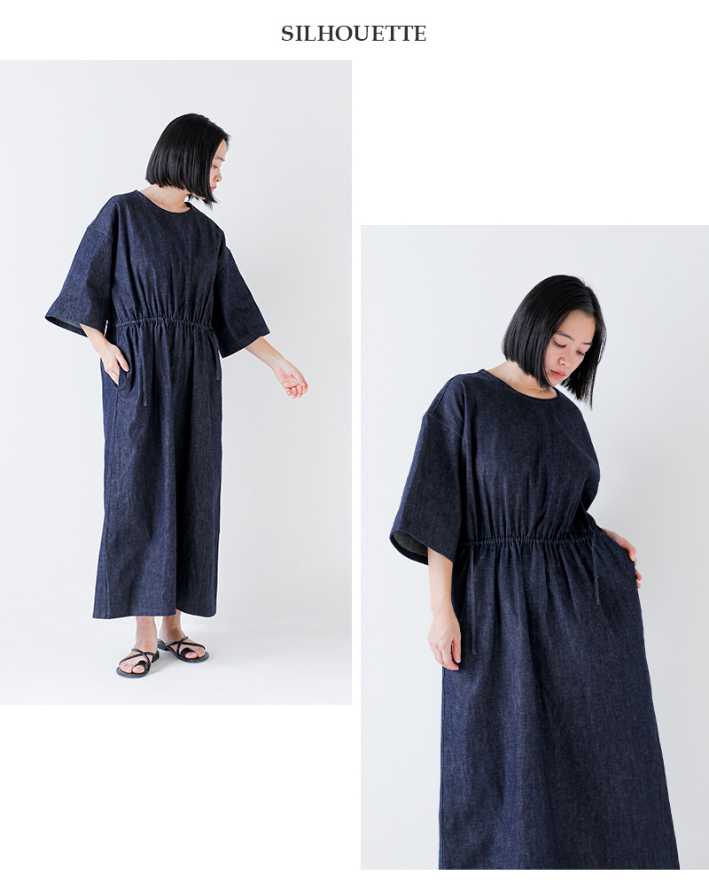 HAVERSACK(ハバーサック)8.5ozライトデニム5分袖ロングワンピース652622