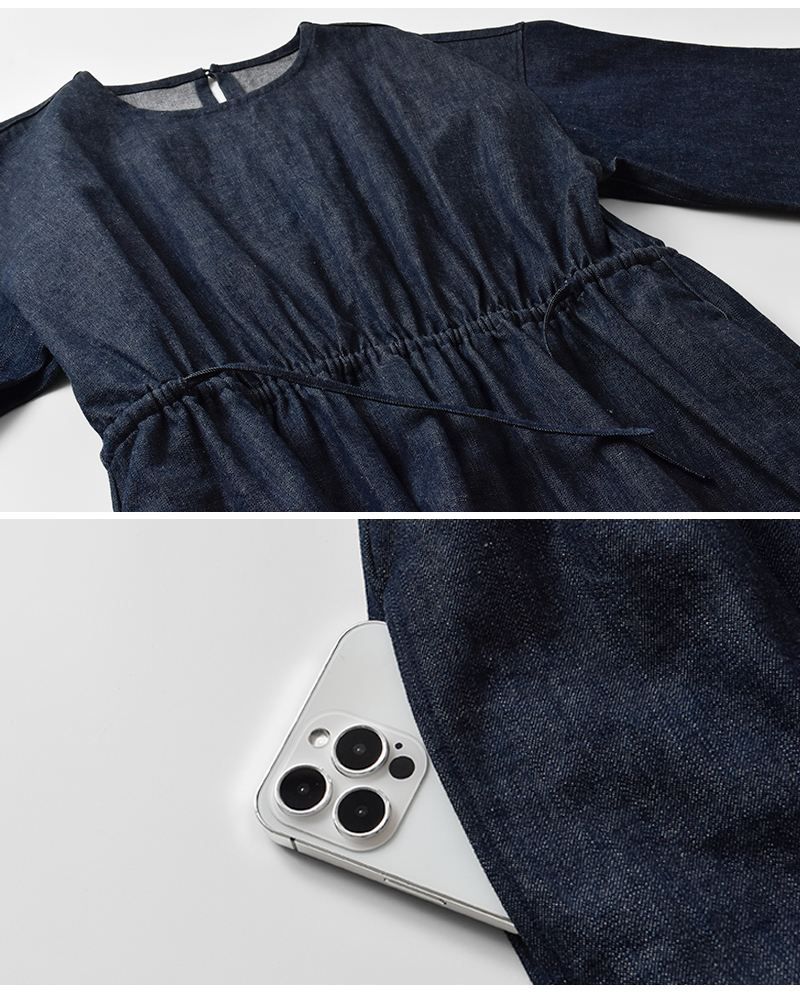 HAVERSACK(ハバーサック)8.5ozライトデニム5分袖ロングワンピース652622