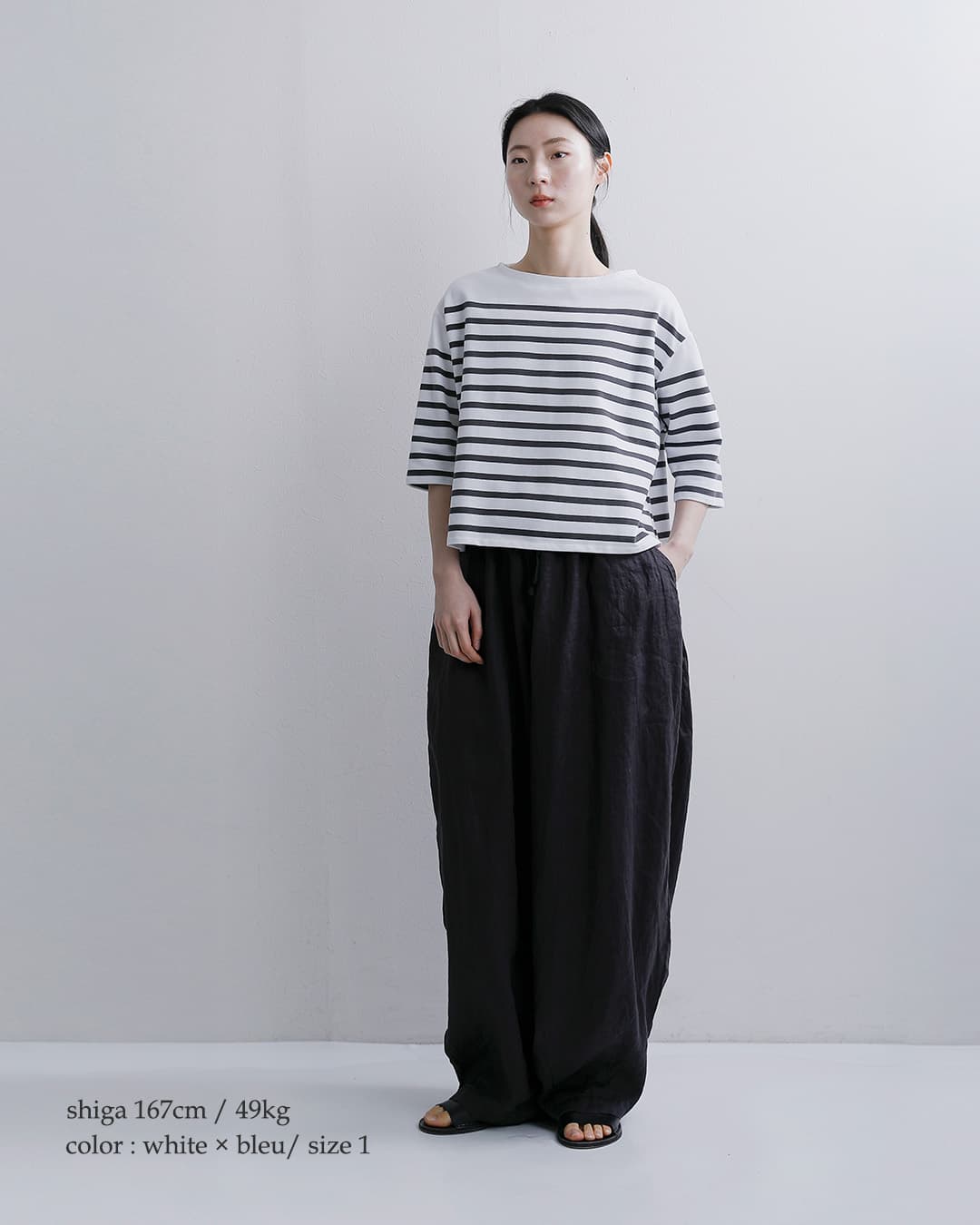 ORCIVALコットンラッセル ボートネック 五分袖 Tシャツ 6839-26ss