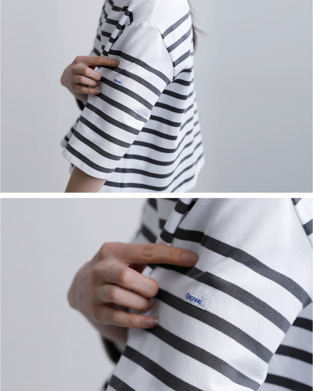 ORCIVALコットンラッセル ボートネック 五分袖 Tシャツ 6839-26ss