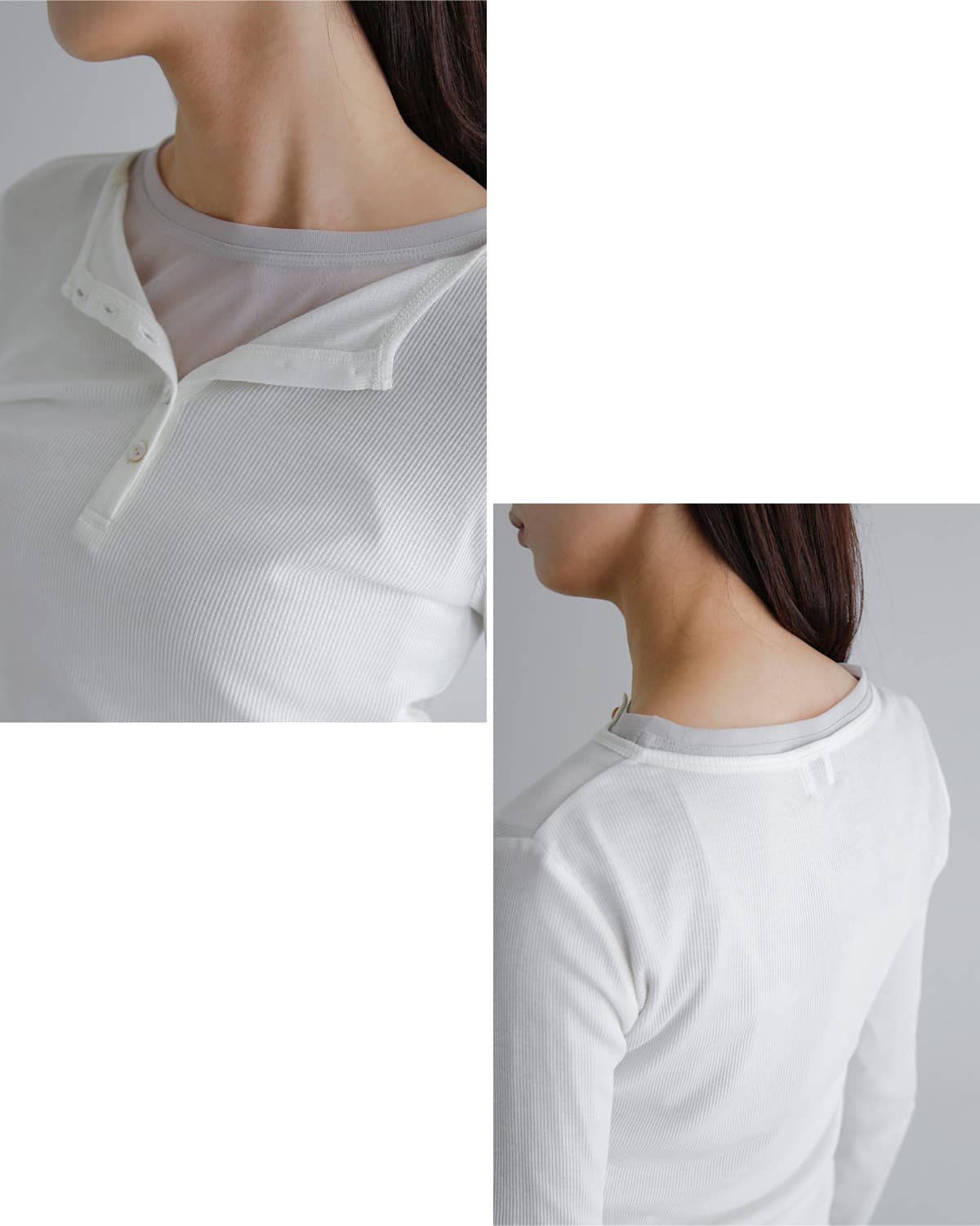 MANOF(マノフ)シアー レイヤードカットトップス 80105-1043