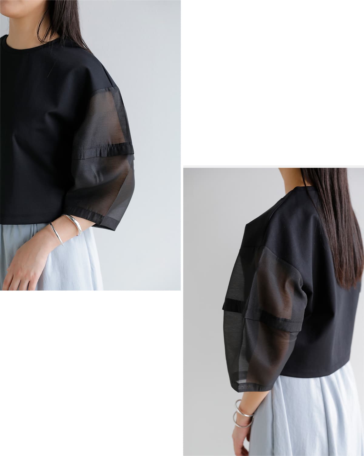 MANOF(マノフ)シアースリーブカットトップス 80105-1063