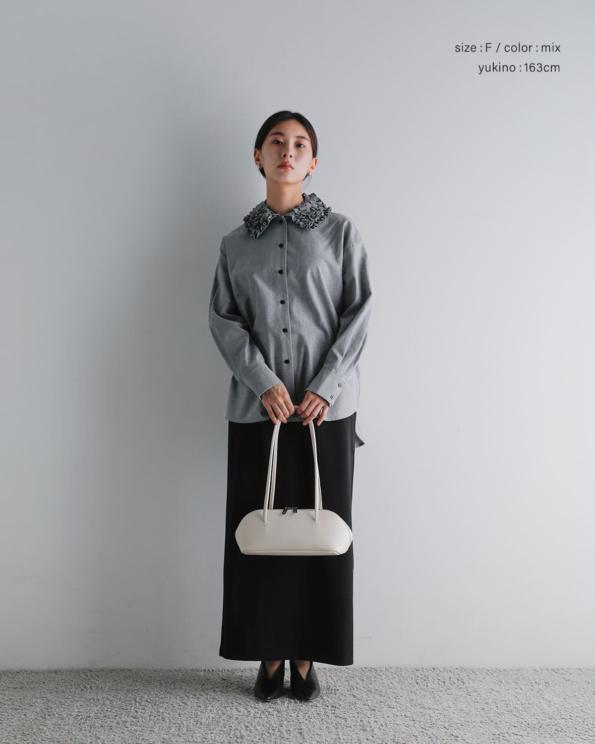 MANOF(マノフ)フリルカラーオックスフォードシャツ 80122-4013