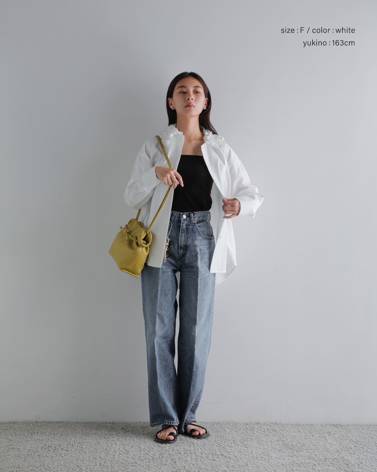 MANOF(マノフ)フリルカラーオックスフォードシャツ 80122-4013