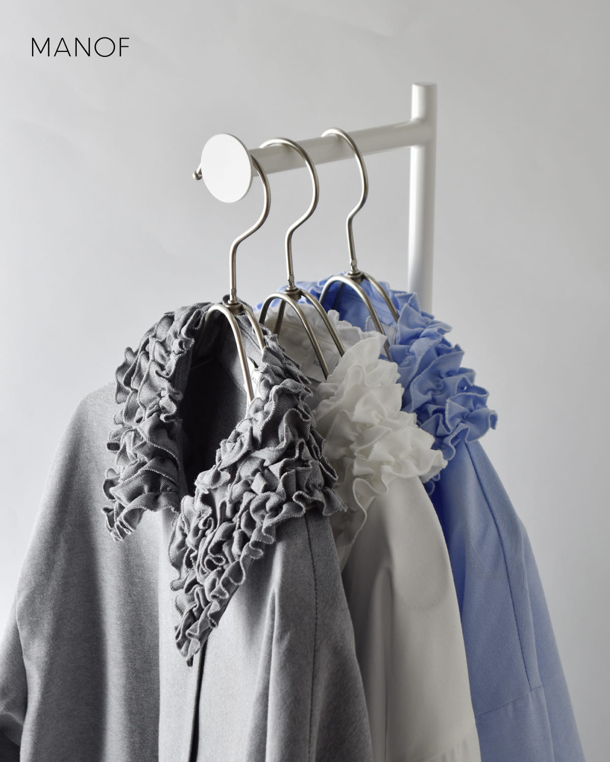 MANOF(マノフ)フリルカラー オックスフォード シャツ80122-4013