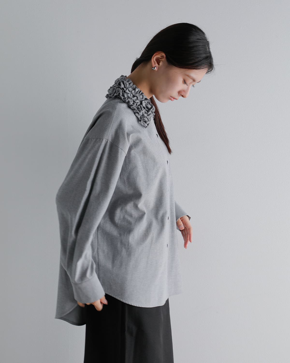 MANOF(マノフ)フリルカラーオックスフォードシャツ 80122-4013