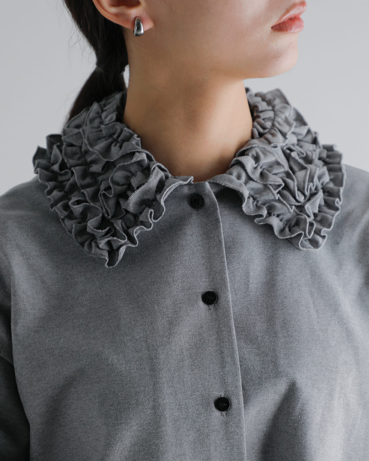 MANOF(マノフ)フリルカラーオックスフォードシャツ 80122-4013