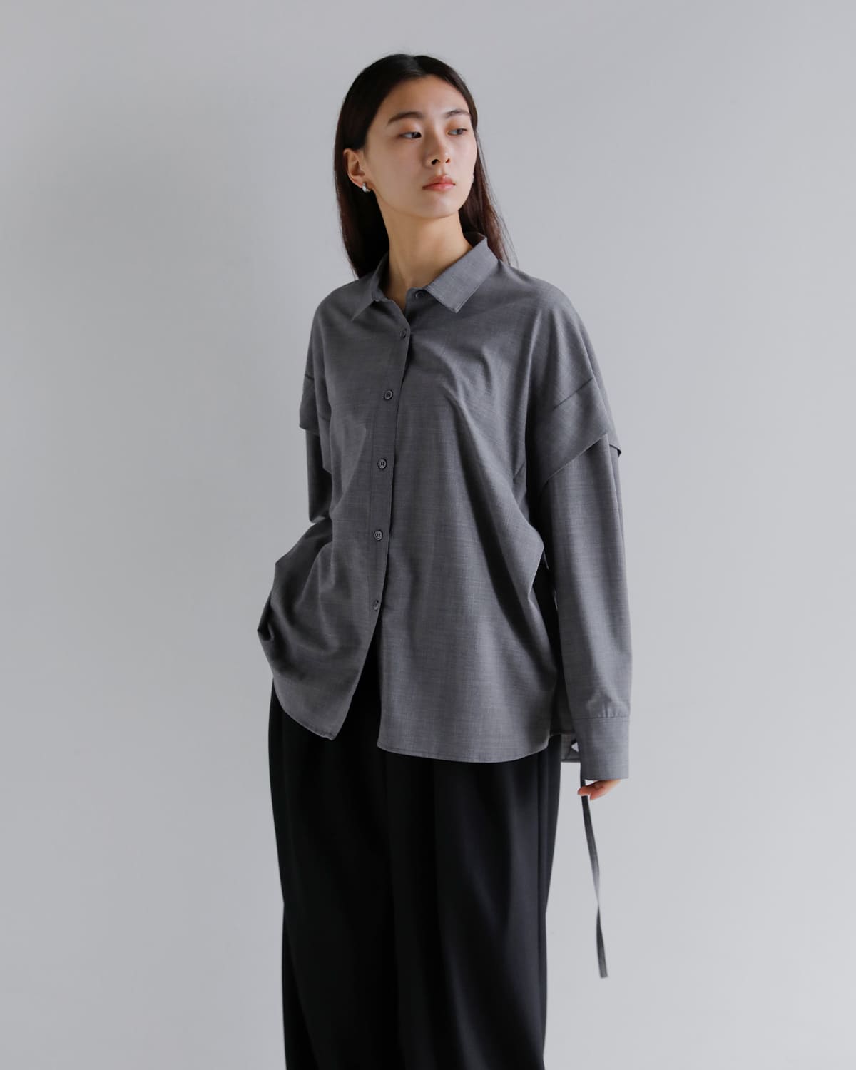 MANOF(マノフ)ショルダー タックシャツ 80122-4033