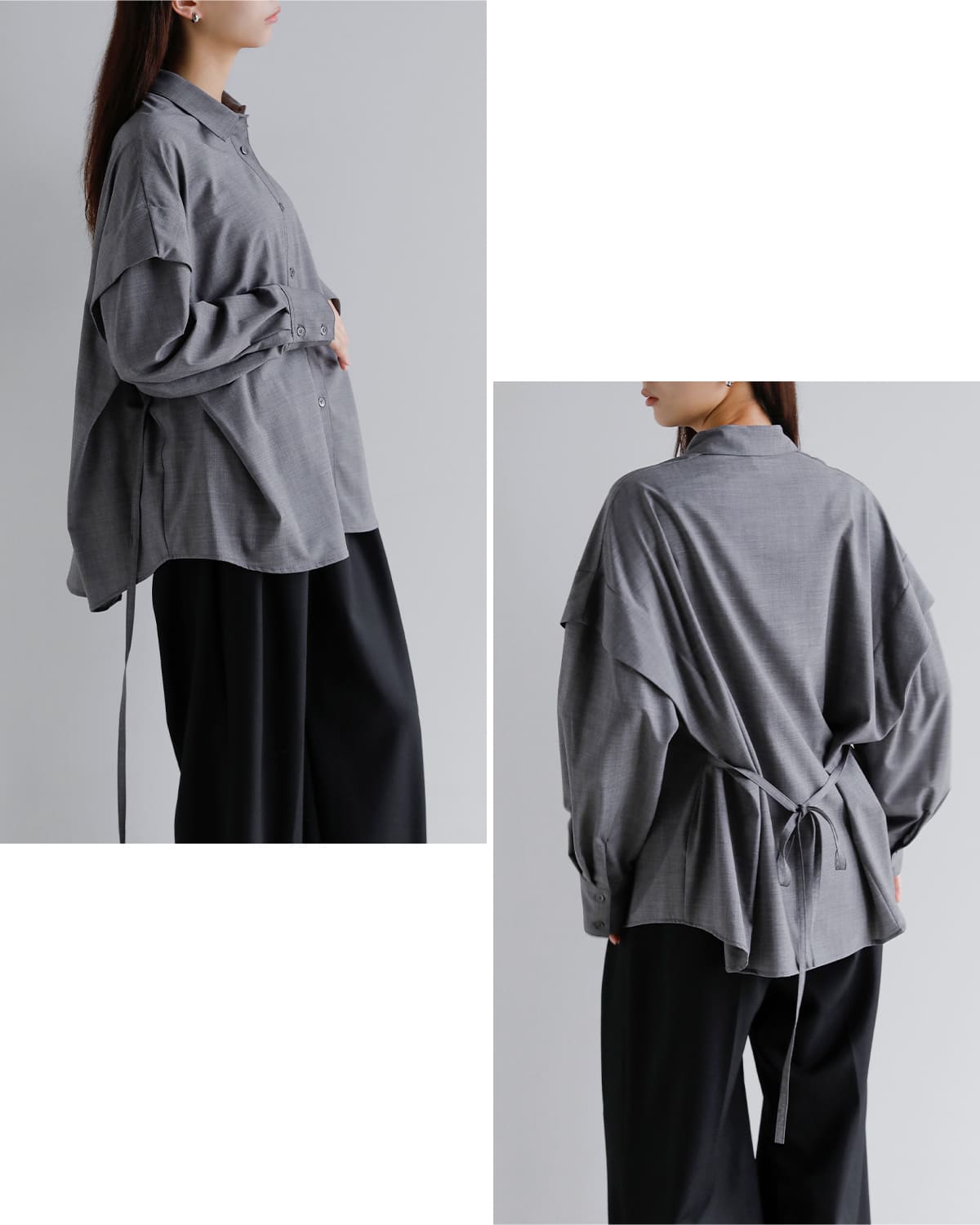 MANOF(マノフ)ショルダー タックシャツ 80122-4033