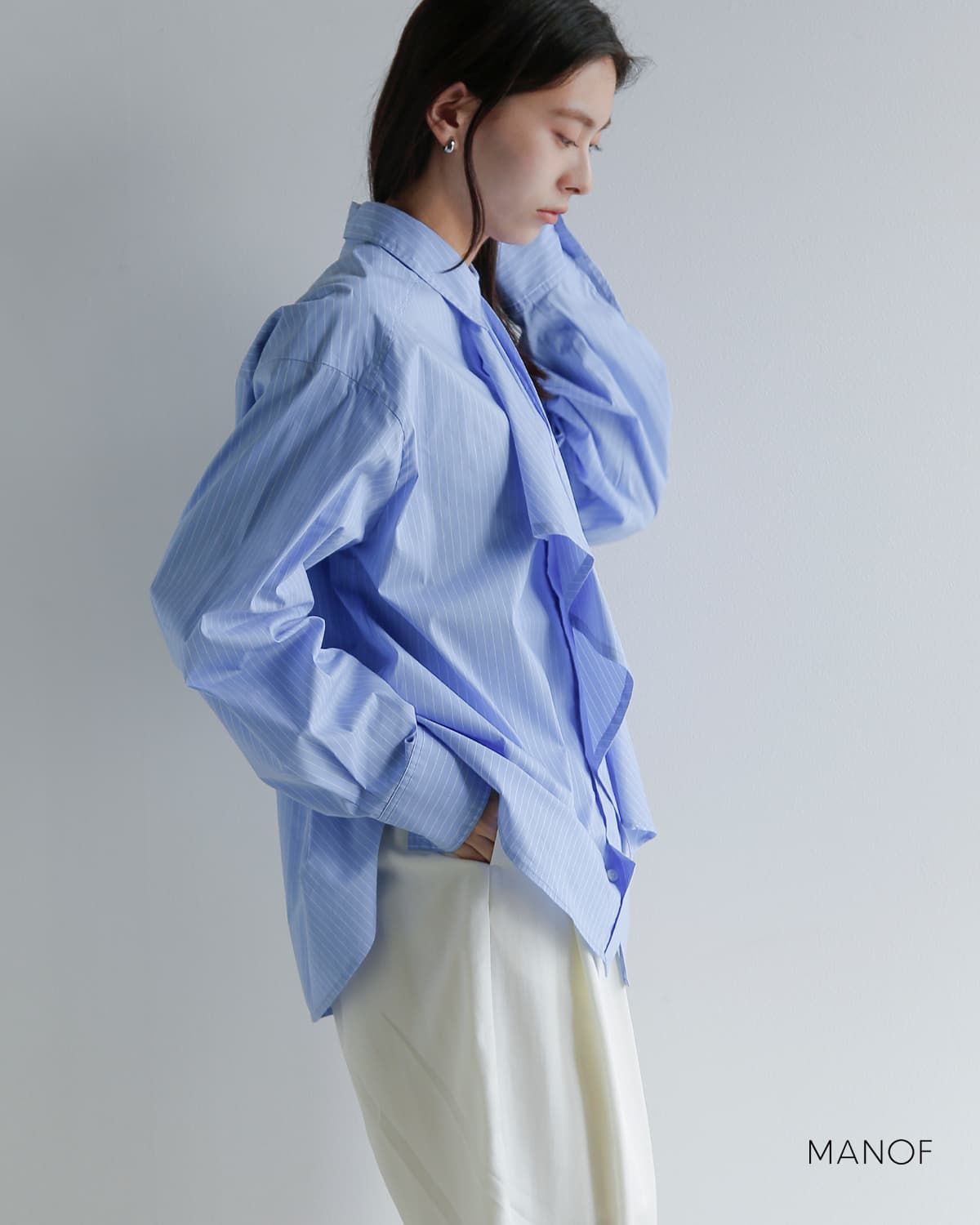 MANOF(マノフ)タイ オーバー シャツ80122-4093
