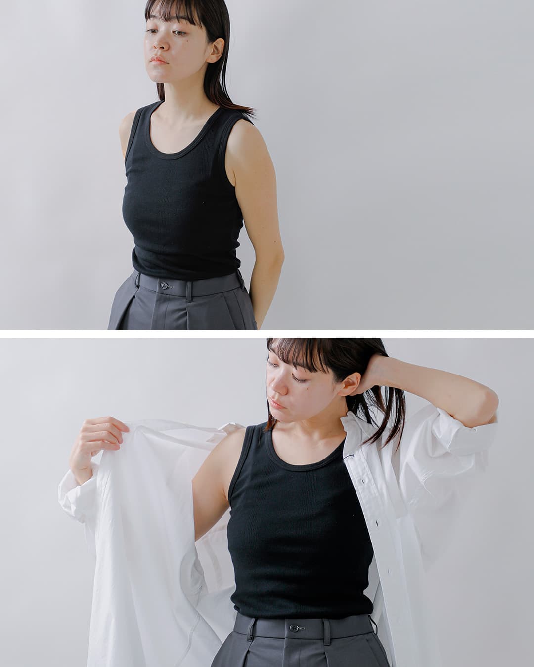 MILLER(ミラー)コットン パネルリブ タンクトップ 808c