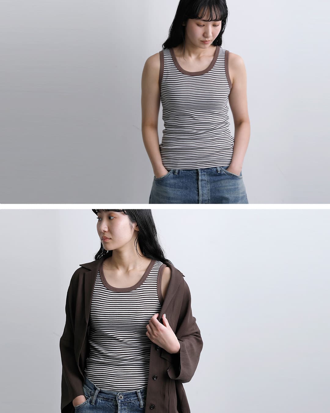 MILLER(ミラー)コットン パネルリブ タンクトップ 808c