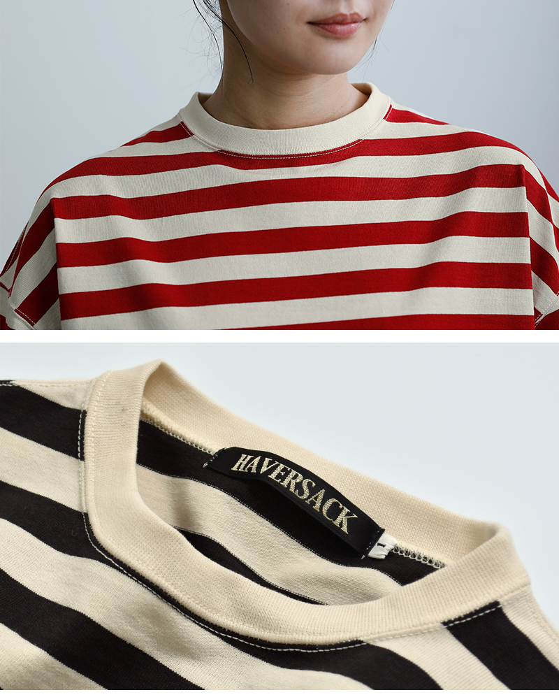 HAVERSACK(ハバーサック)度詰天竺ボーダー半袖Tシャツ812624