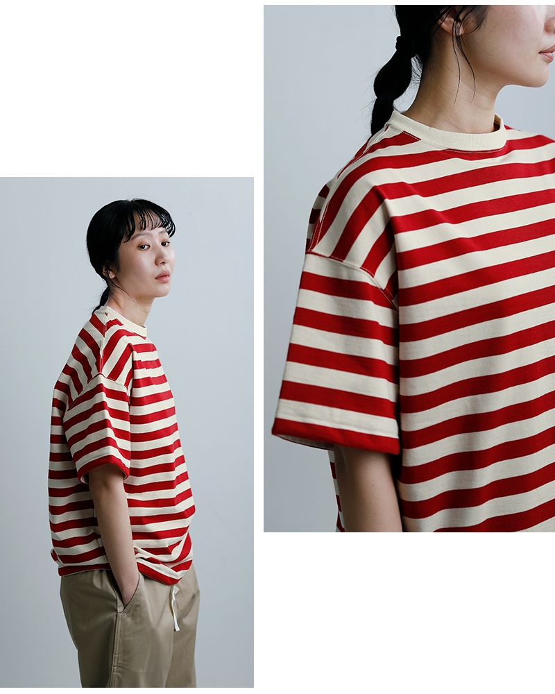 HAVERSACK(ハバーサック)度詰天竺ボーダー半袖Tシャツ812624