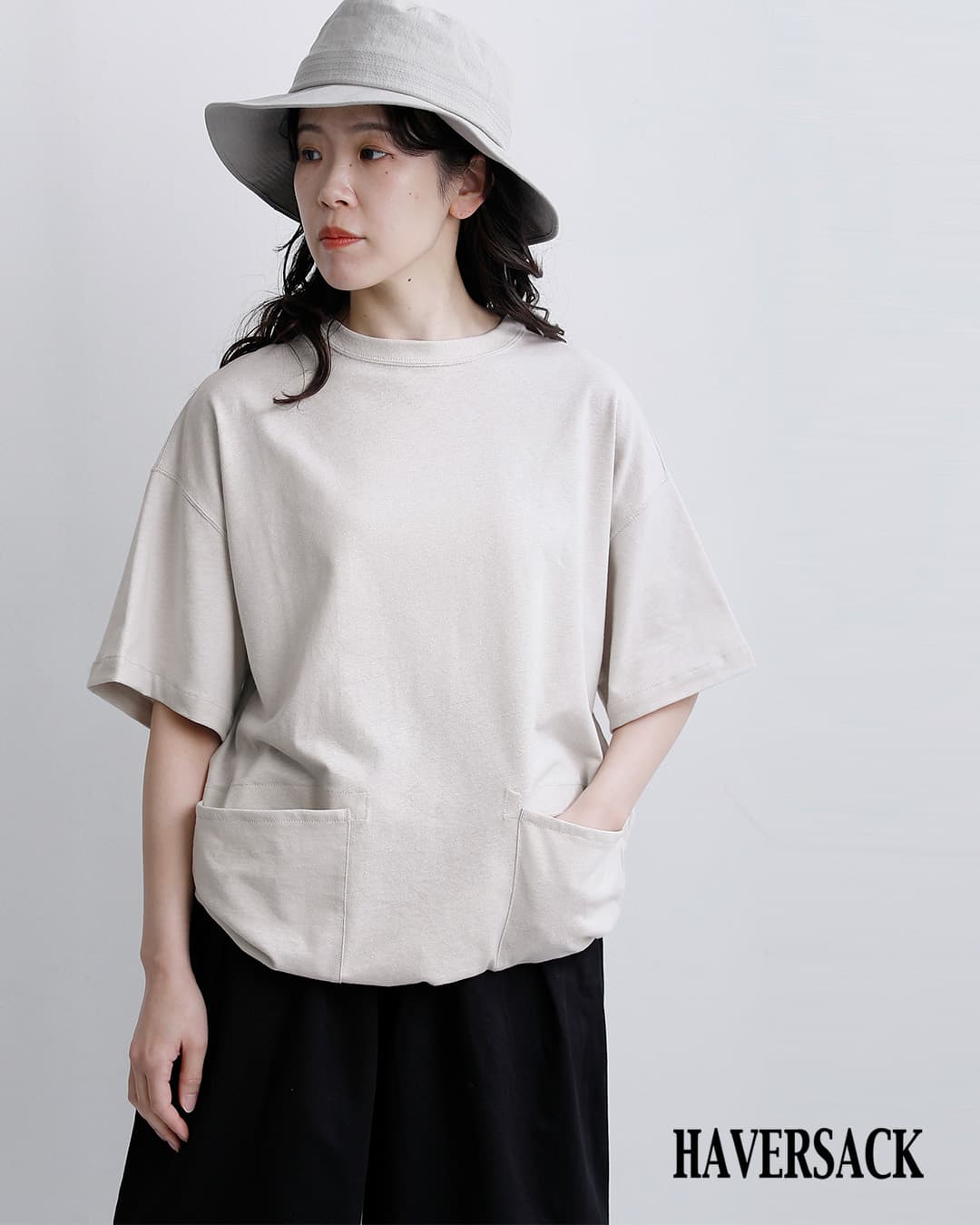 HAVERSACK(ハバーサック)コットンヘンプ天竺 ルーズフィット Tシャツ 812625