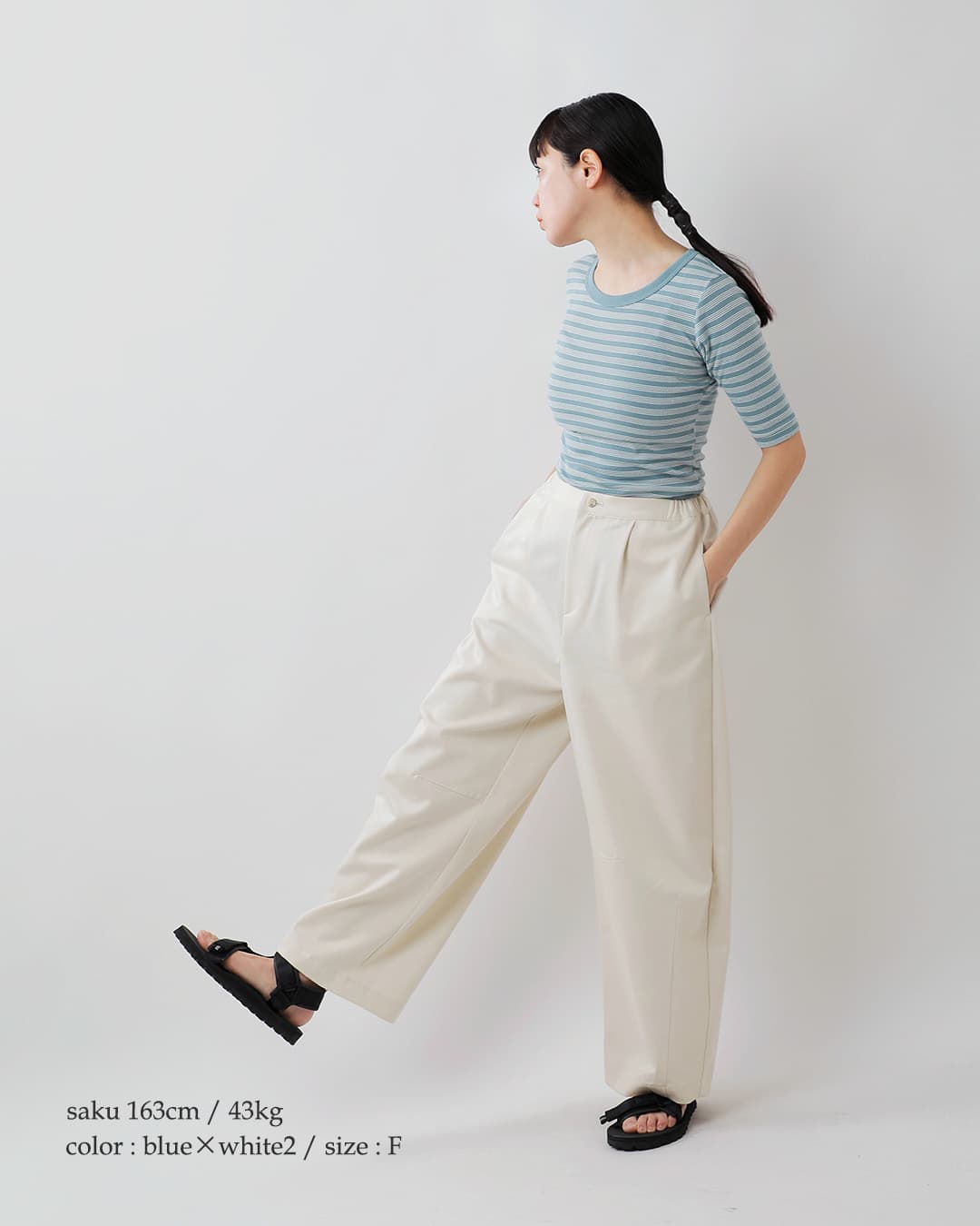 MILLERコットン パネルリブ ハーフスリーブ Tシャツ 822c