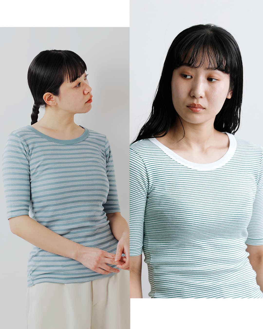 MILLERコットン パネルリブ ハーフスリーブ Tシャツ 822c