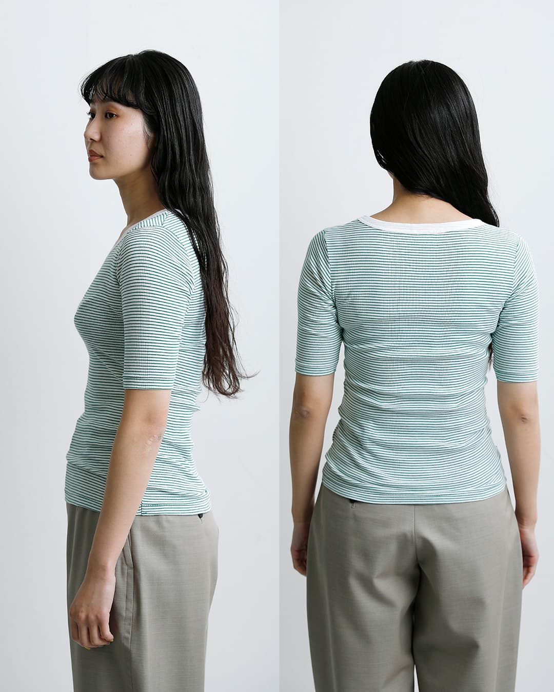 MILLERコットン パネルリブ ハーフスリーブ Tシャツ 822c