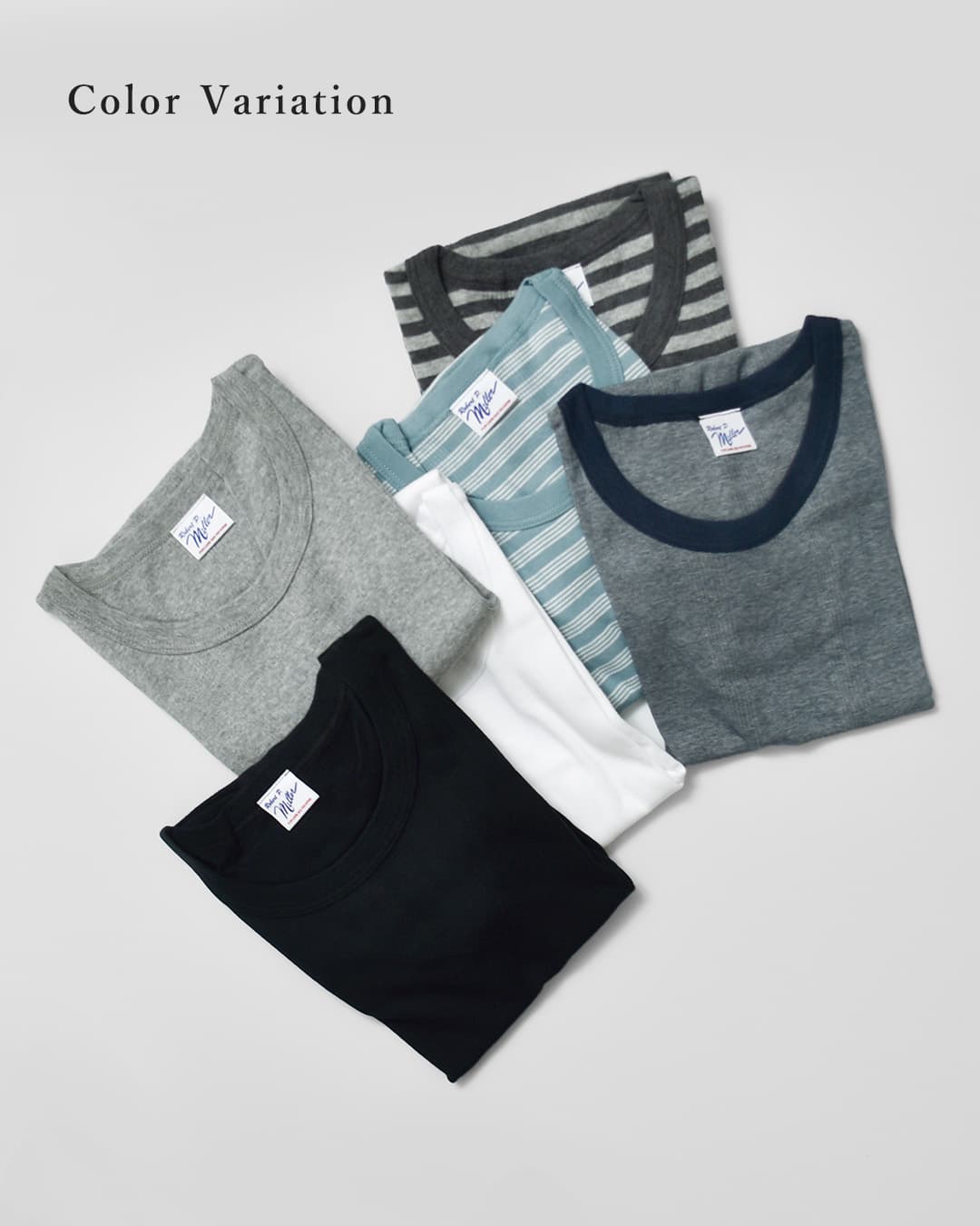 MILLERコットン パネルリブ ハーフスリーブ Tシャツ 822c