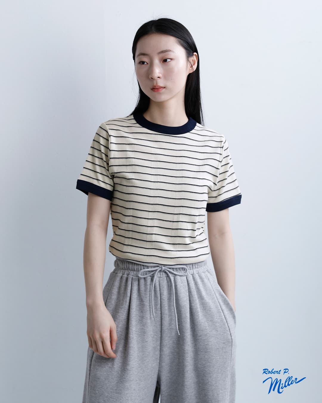 MILLERコットン パネルリブ ショートスリーブ Tシャツ 849c