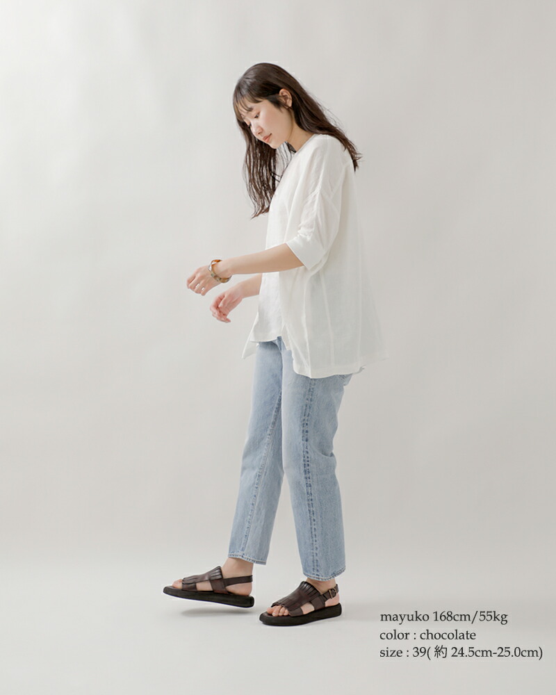 BRADOR(ブラドール)レザーキルトバックストラップフラットサンダル85-641