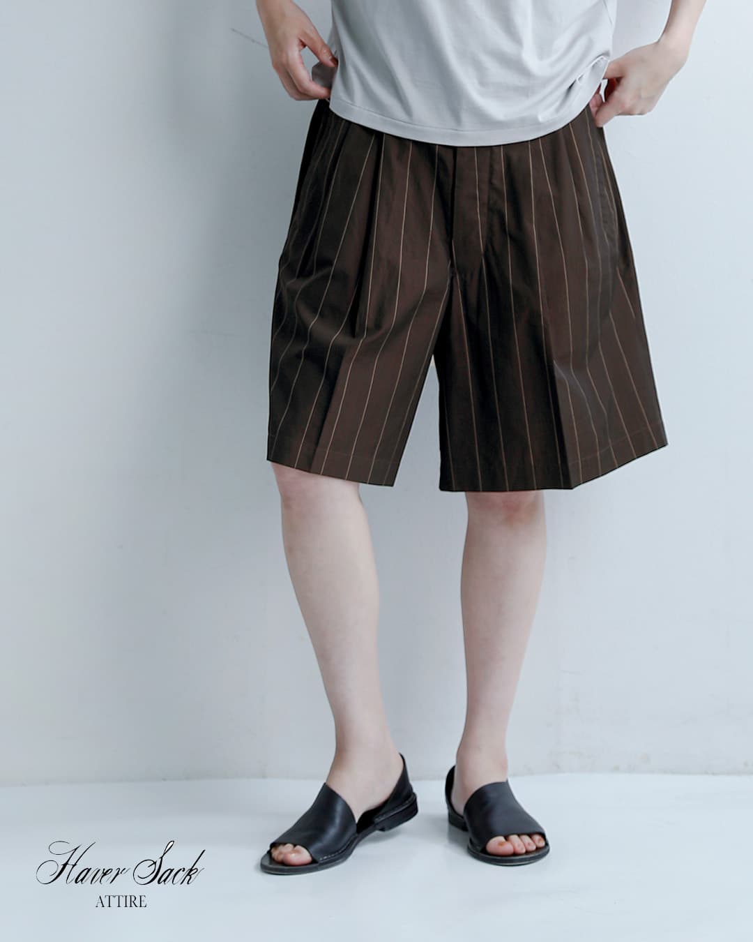 専用　美品　HaversackATTIRE ショートパンツ HAVERSACK ATTIRE ハバーサック アタイア コットン ピンストライプ