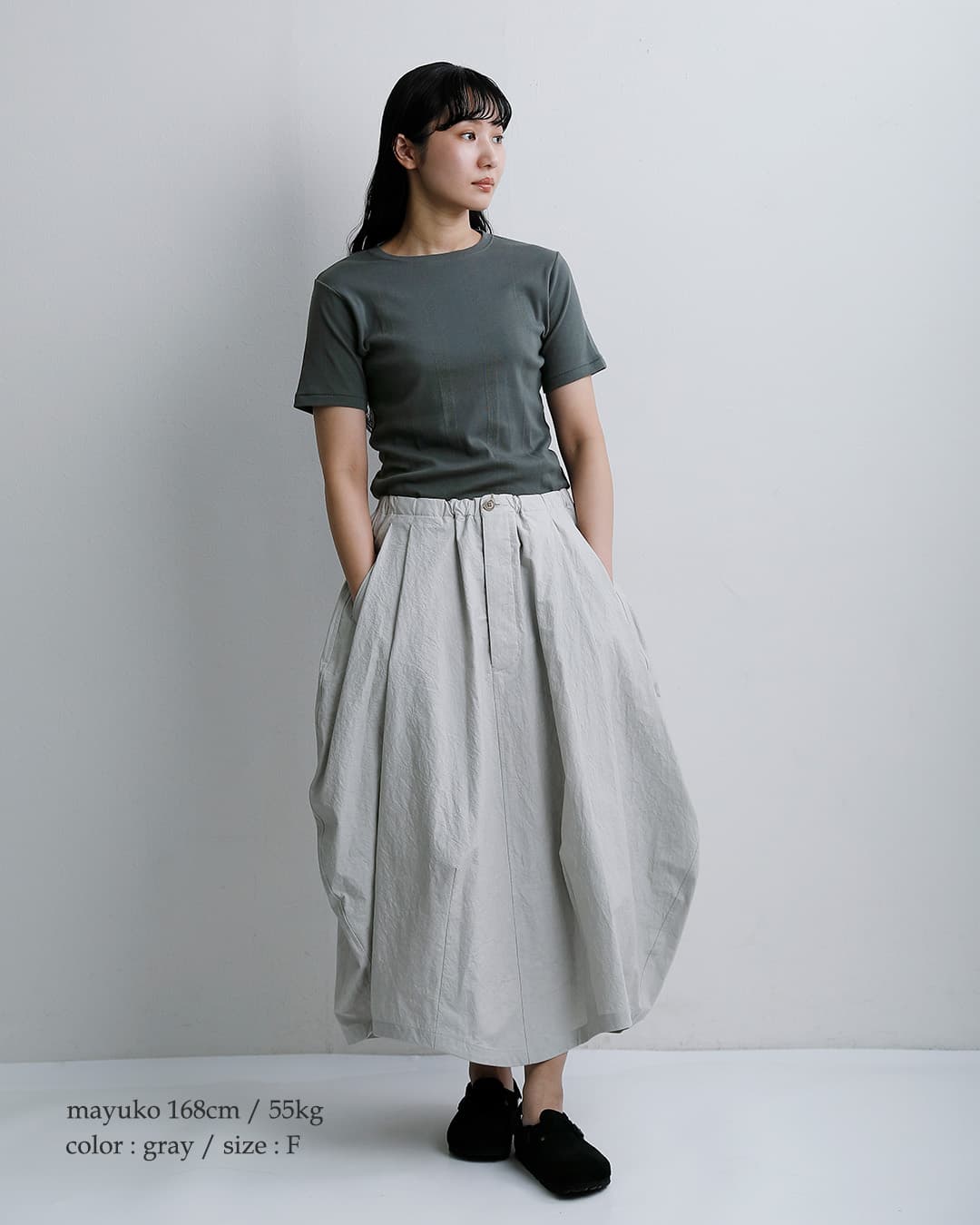 MILLERコットン パネルリブ 半袖 クルーネック Tシャツ 863c