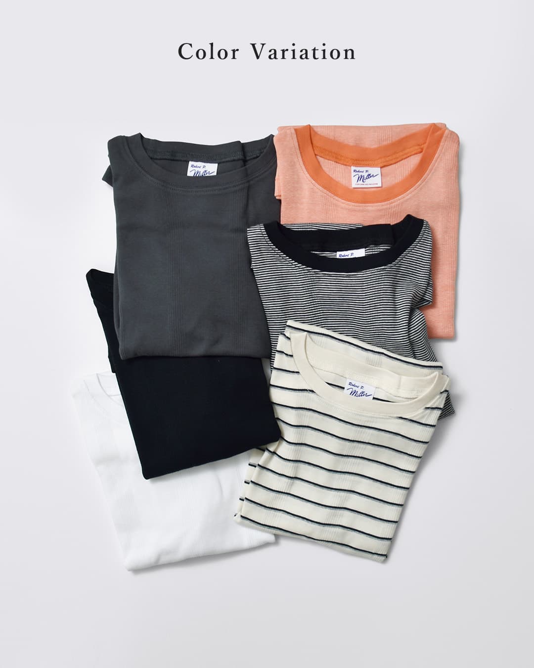 MILLERコットン パネルリブ 半袖 クルーネック Tシャツ 863c