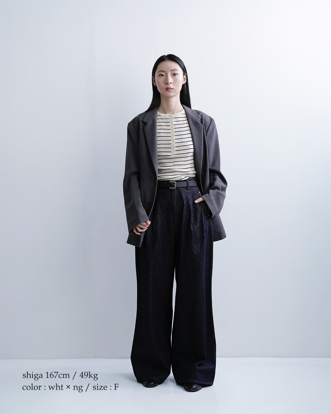 MILLERコットン パネルリブ ヘンリーネック 半袖Tシャツ 864c