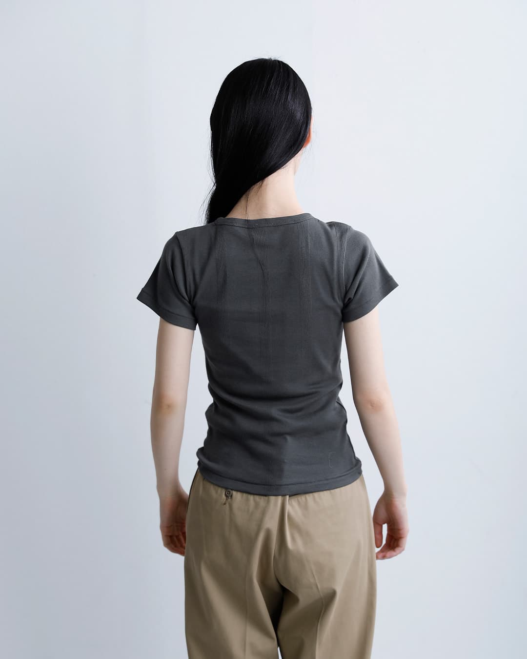 MILLERコットン パネルリブ ヘンリーネック 半袖Tシャツ 864c