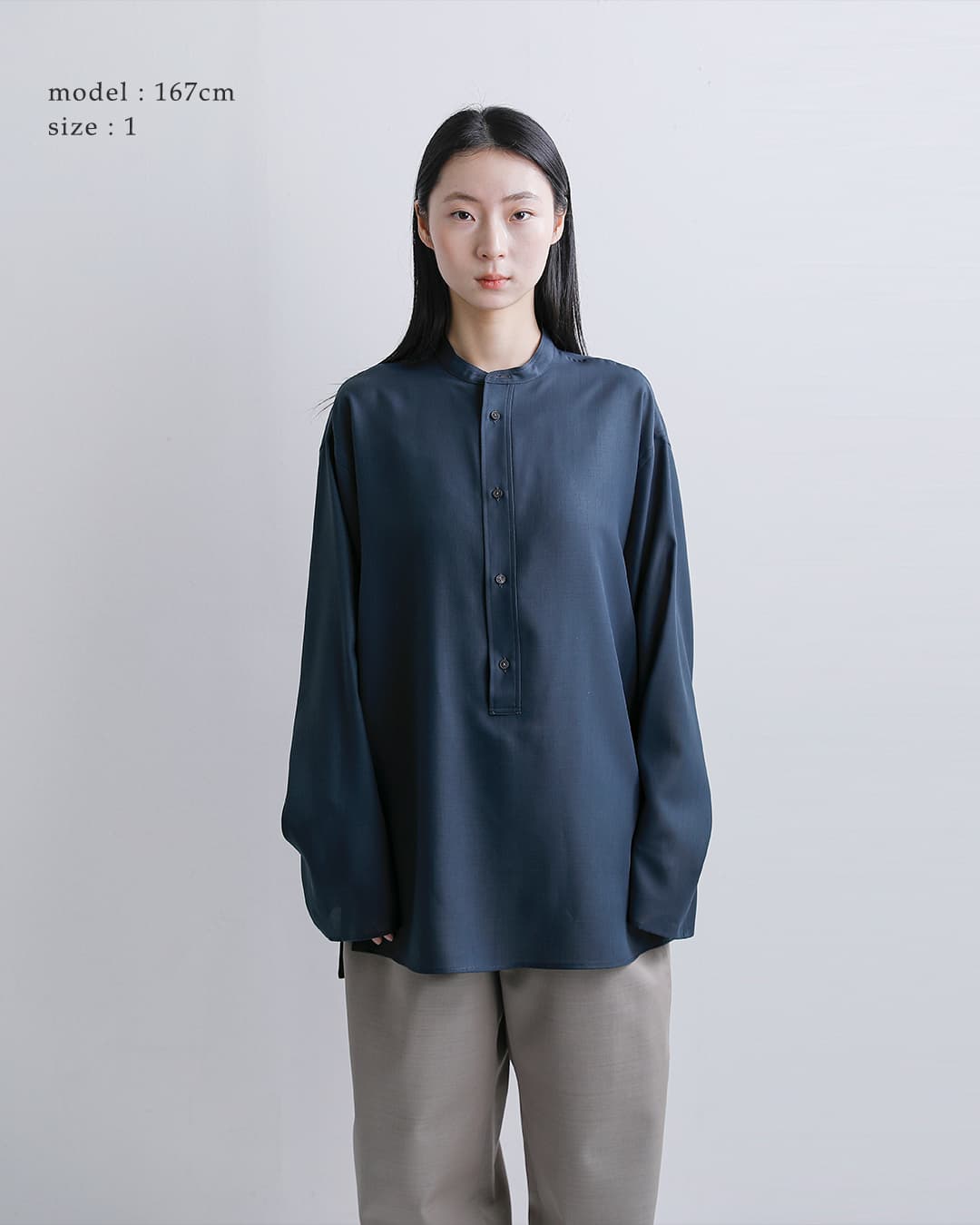 LOEFF(ロエフ)ヘンリーネック ロングスリーブ シャツ 8811-2-000006