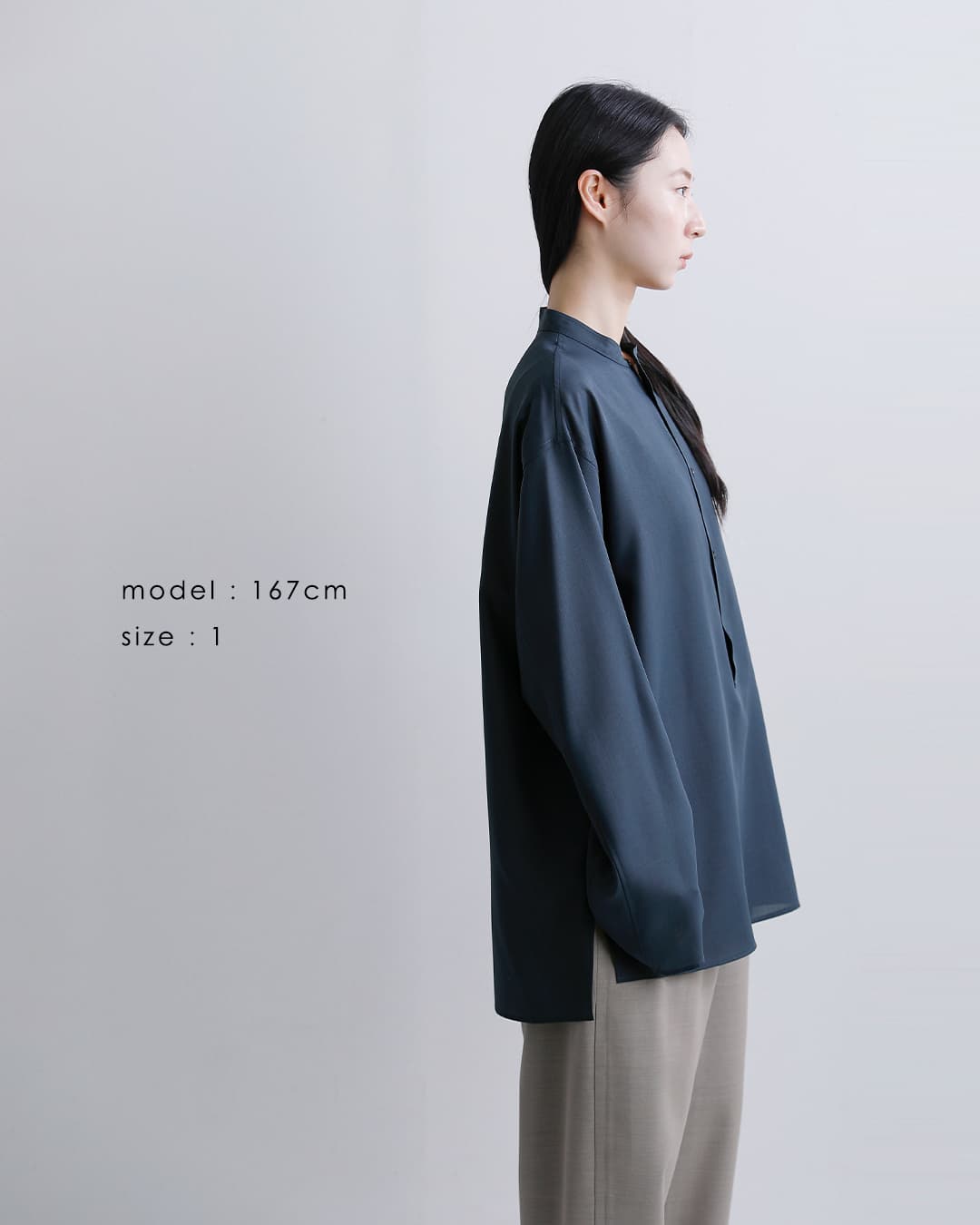 LOEFF(ロエフ)ヘンリーネック ロングスリーブ シャツ 8811-2-000006