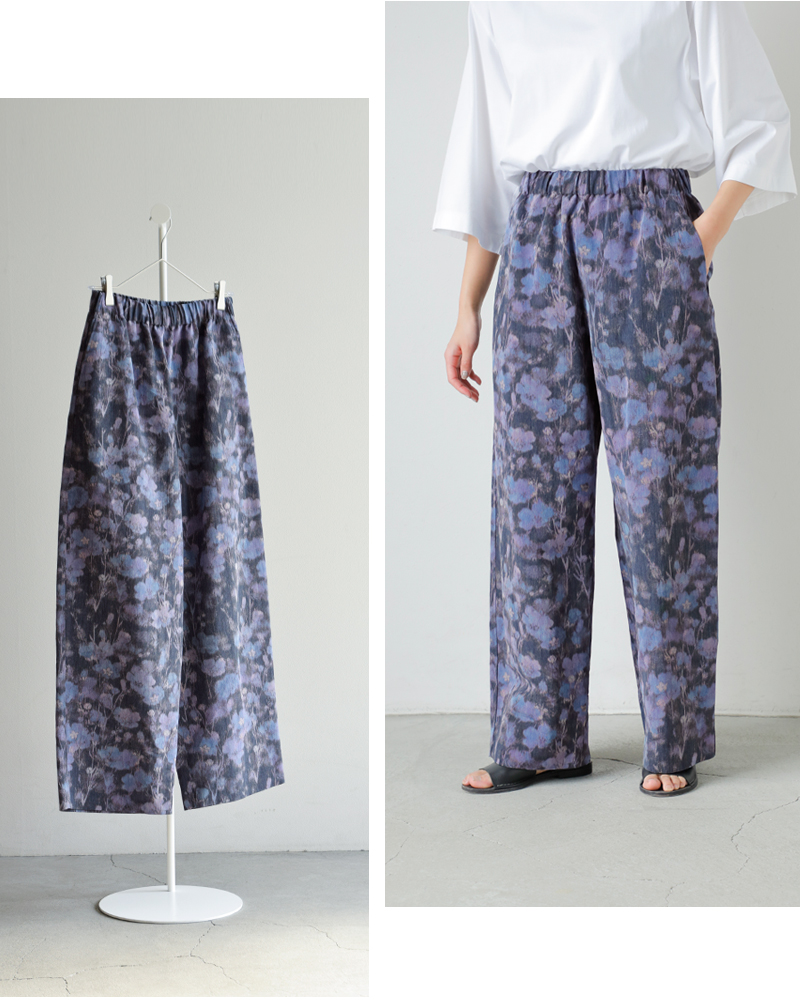 LOEFF(ロエフ)フラワープリントハーレムイージーパンツ8814-2-000004