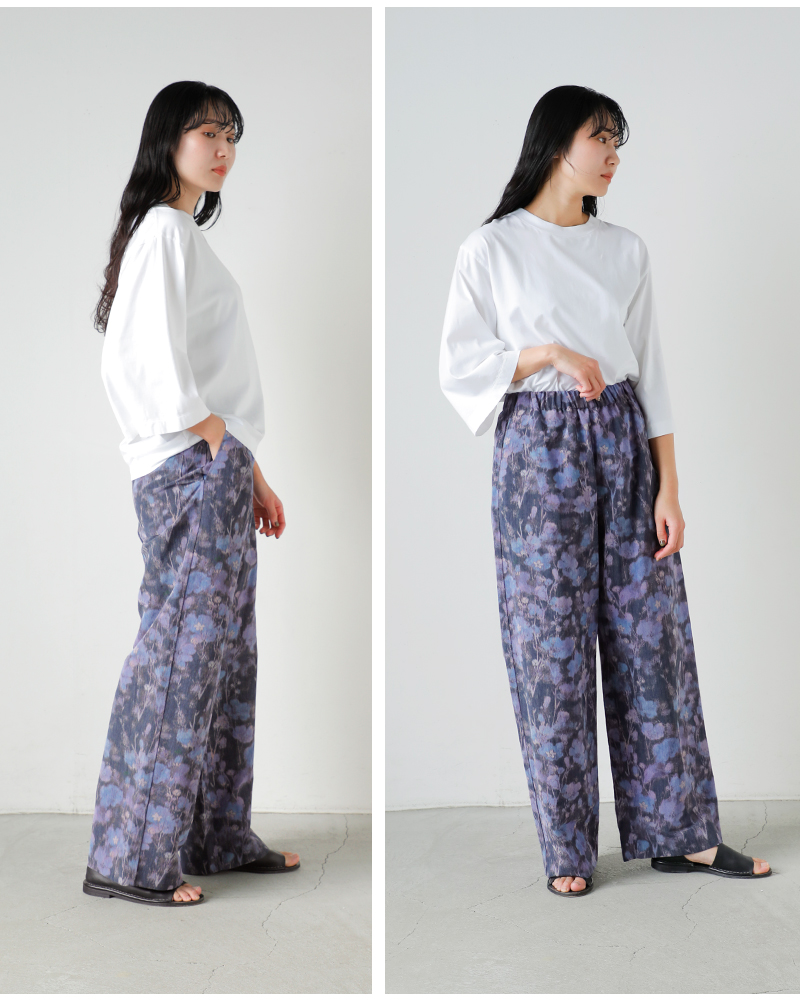 LOEFF(ロエフ)フラワープリントハーレムイージーパンツ8814-2-000004