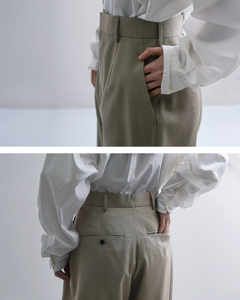 LOEFF ロエフ 高密度 ウール ギャバ ボンタン トラウザー パンツ 8814