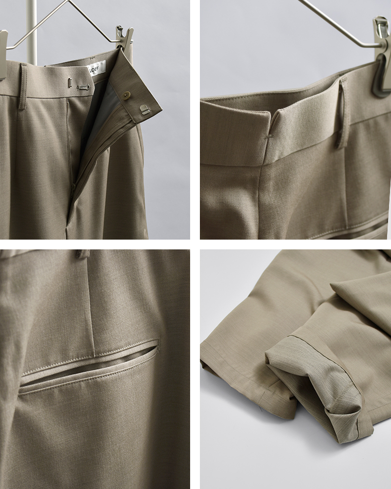 クーポン対象】LOEFF ロエフ 高密度 ウール ギャバ ボンタン