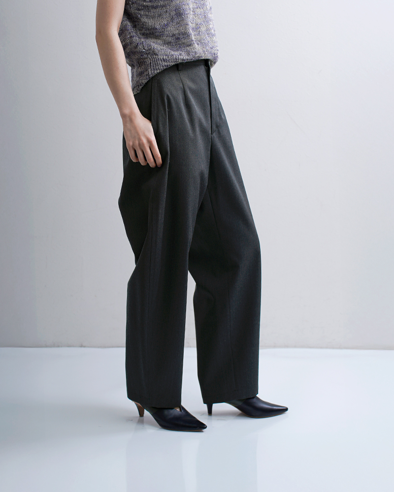 LOEFF ロエフ 高密度 ウール ギャバ ボンタン トラウザー パンツ 8814